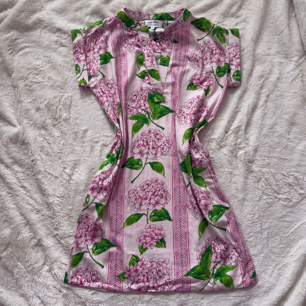 Jaye's Studio x Rosanne Beck Pink Hydrangea Floral Mini Dress XS
